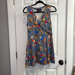 Blue and white plaid dress